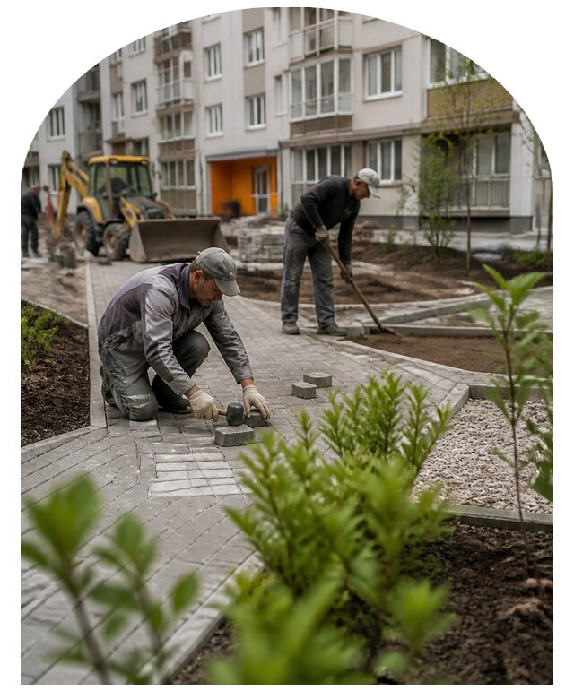 Благоустройство двора многоквартирного дома в Ростове